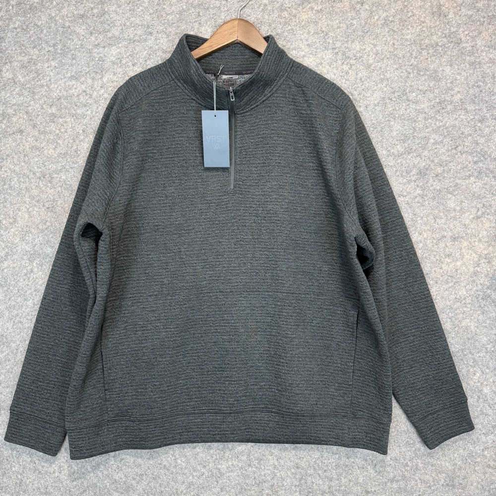 VRST REcharge Lunar Fleece 1/4 Zip Pullover Sweatshirt Mens 2XL Pockets Knit NEW